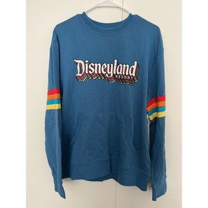 DisneyParks Disneyland Resort Retro Rainbow Blue Med Sweatshirt Pullover S NWT